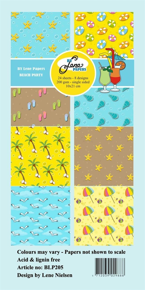 By Lene slimcard Beach party 3x8 design 10x21cm 200g